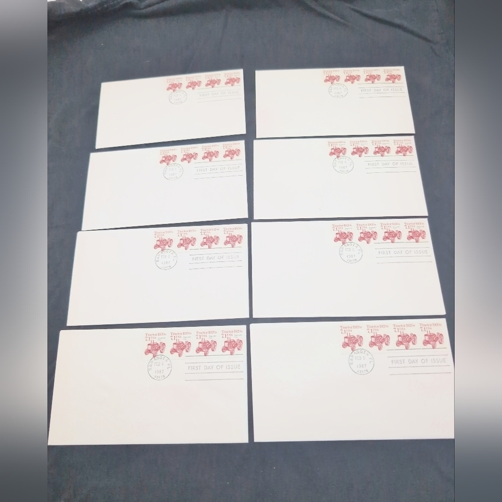 8 - 1987 20s Tractor Sarasota Fl First Day of Issue Envelopes